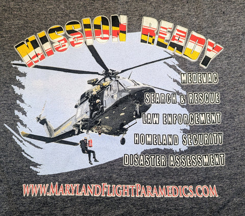 Mission Ready ~ SHORT SLEEVE T-Shirt ~ Heather Navy